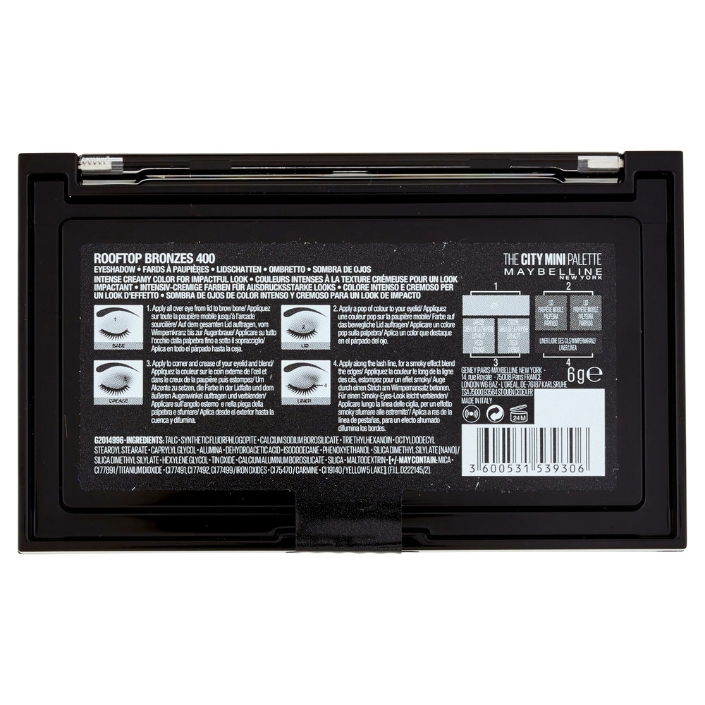 Maybelline New York The City Mini Palette, Pigmenti Puri, 400 Rooftop Bronzes